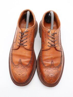 Grant Stone Longwing Men's Size 8.5 D US Brown Chromexcel Wingtip Dress Shoes